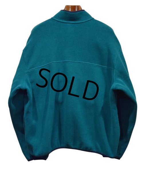 画像3: 【ビンテージ】【LL Bean】LLビーン【緑×紺】プルオーバーフリース【スナップTフリース】【L程度】  (3)