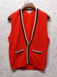 画像1: 60's ビンテージ【Babble Sports wear】【赤×黒×白】【アクリルカーディガンベスト】金ボタン【サイズM】  (1)