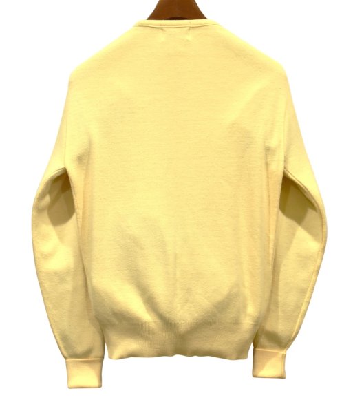 画像3: 80s ビンテージ【The Sweater】カメ刺繍入り【クリームイエロー】 Vネックセーター 【サイズM】   (3)