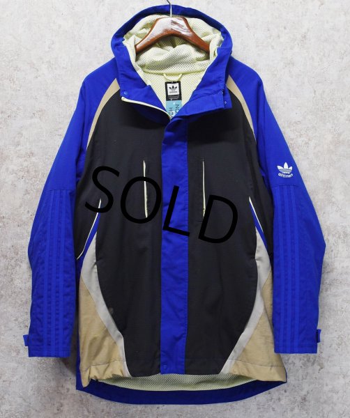 画像4: 【ビンテージ】【アディダス】adidas【青×黒xベージュ】フルジップアップパーカー【サイズL】  (4)