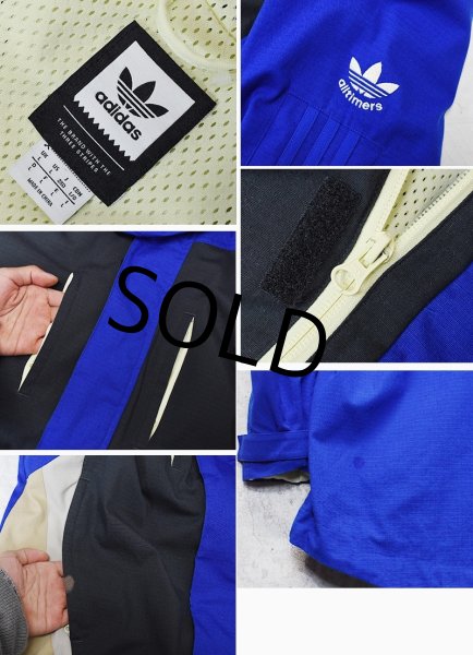画像2: 【ビンテージ】【アディダス】adidas【青×黒xベージュ】フルジップアップパーカー【サイズL】  (2)