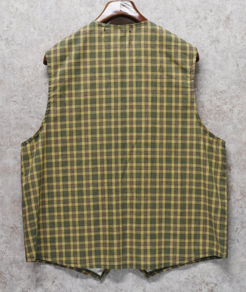 画像3: USA製【ビンテージ】【KAIMILOA】【クリームx緑x紺】チェック【ベスト】【サイズL程度】  (3)