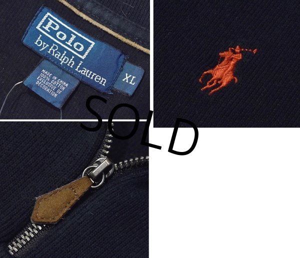 画像2: 【ラルフローレン】POLO RALPH LAUREN【黒】【無地】【ハーフジップ】【コットンセーター】【サイズXL】   (2)