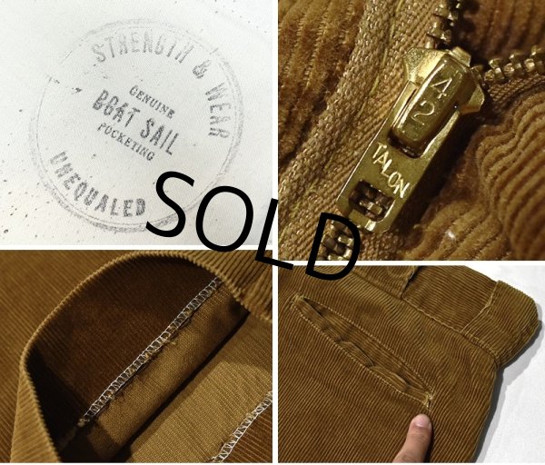 画像2: 70's〜【ビンテージ】ブラウン　茶色【コーデュロイパンツ】【W34程度】  (2)