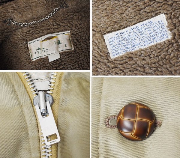 画像2: 80's【ビンテージ】【L.L.Bean】LLビーン 【紺×ベージュ】【裏ボア】ジップアップパーカー【ジップアップコート】  (2)