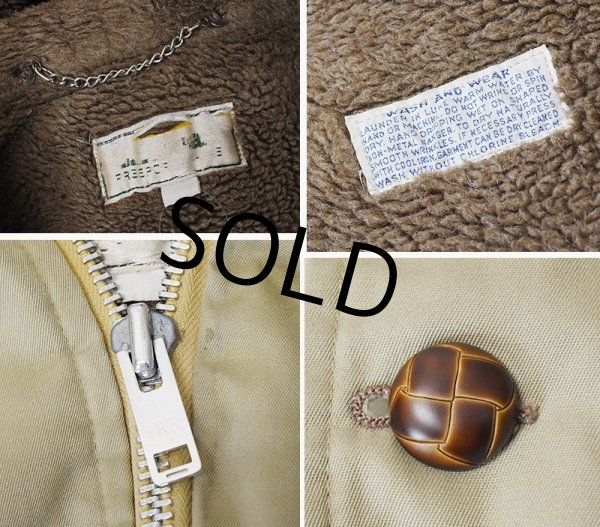 画像2: 80's【ビンテージ】【L.L.Bean】LLビーン　【紺×ベージュ】【裏ボア】ジップアップパーカー【ジップアップコート】  (2)