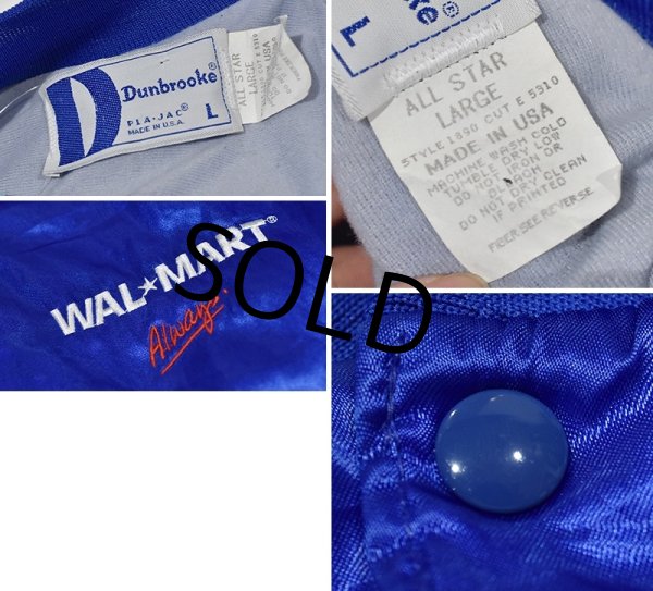 画像2: 【USA製】【ビンテージ】【Dunbrooke WALMART】青【ナイロンジャケット】【スタジャン】【サイズL】  (2)