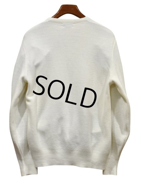 画像3:  USA製【Christian Dior】クリスチャンディオール【Vネック】【アクリルセーター】白 アクリルニット【サイズXL】  (3)