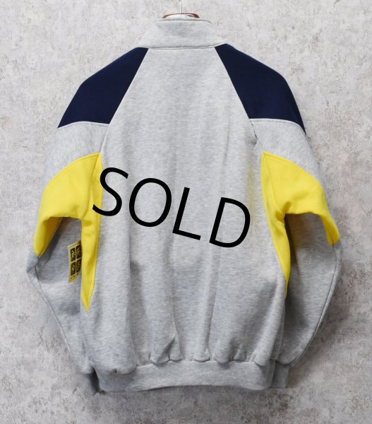 画像4: ~90's【未使用】【ACTIVE WEAR】アクティブウェア【グレー×紺×黄色】トラックジャージ【スウェットジャージ】サイズL  (4)