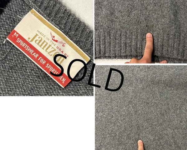 画像2: 【USA製】ビンテージ【Jantzen】【ジャンセン】グレー Vネックウールセーター 【サイズM】   (2)