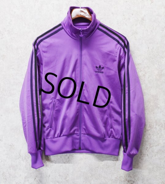 画像1: 【ビンテージ】【アディダス】adidas【紫×黒ライン】ジャージ【トラックジャージ】【サイズレディースM】  (1)