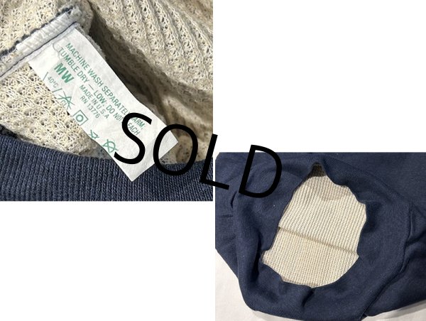 画像2: 【ビンテージ】【USA製】【MW】【裏サーマル】【紺】【スウェット】【サイズS程度】  (2)