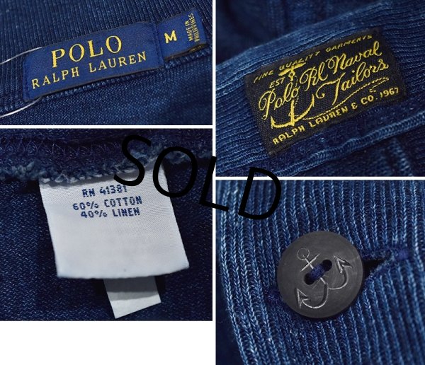 画像2: 【ラルフローレン】【POLO RALPH LAUREN】【インディゴ】コットンリネン【ショールカラー】カーディガン【サイズM】  (2)