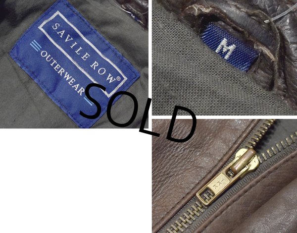 画像2: 【SAVILE ROW】サヴィル・ロウ 【ビンテージ】【ブラウン】【A-2タイプ】【レザージャケット】【サイズM】  (2)