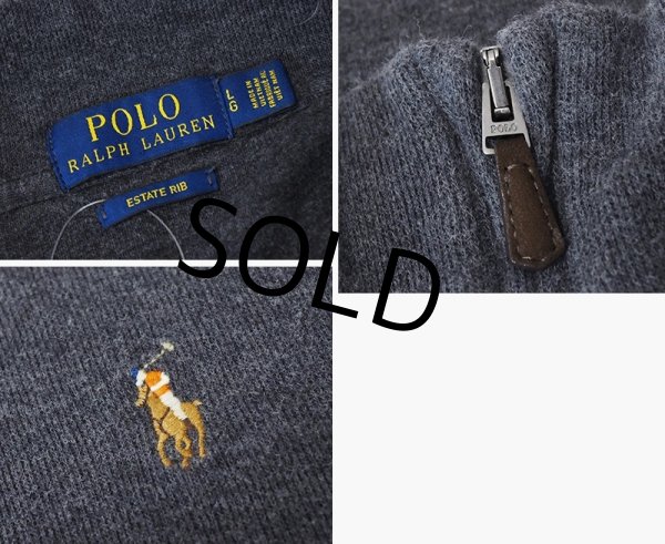 画像2: 【ラルフローレン】POLO RALPH LAUREN【ESTATE RIB】【チャコール】【無地】【ハーフジップ】【コットンセーター】【サイズL】  (2)