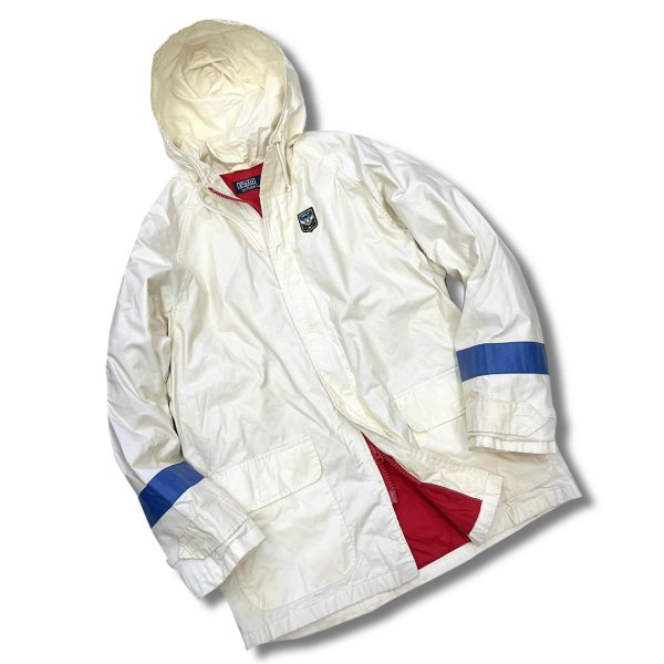 画像2: 【ビンテージ】【POLO RALPH LAUREN】【ラルフローレン】【ナチュラルx袖青ライン】【コットンパーカー】【サイズM】  (2)
