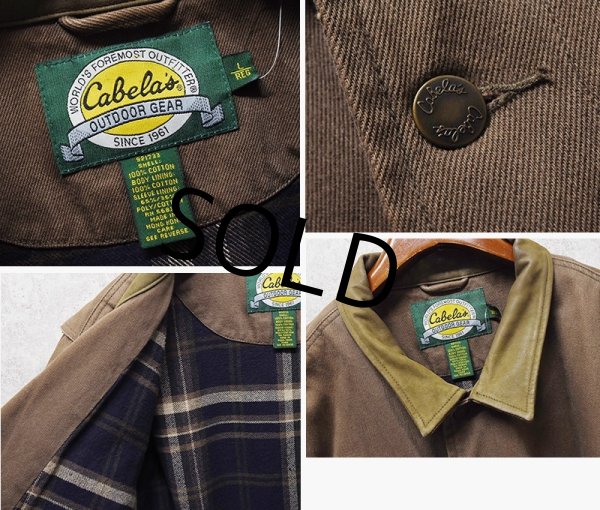 画像2: 【ビンテージ】カベラス【cabela's】ブラウン 【コットンジャケット】カバーオール【サイズL】  (2)