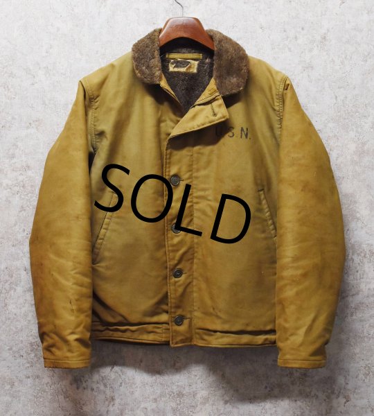 画像1:  40's【ビンテージ】【米軍実物】【U.S.NAVY】【N-1】【デッキジャケット】【サイズ42】  (1)