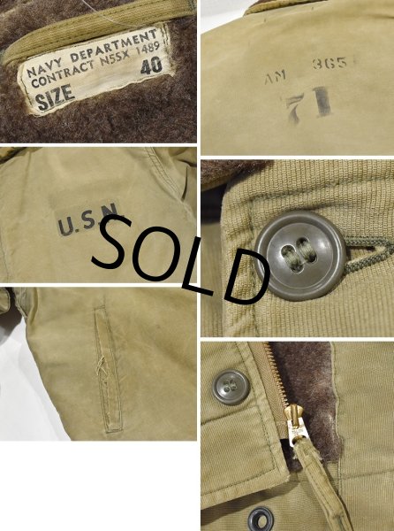 画像2: 40's【ビンテージ】【米軍実物】【U.S.NAVY】【N-1】【バックステンシル入り】【デッキジャケット】【US40】  (2)