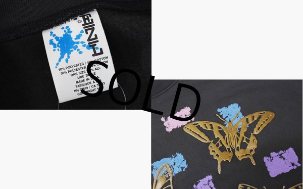 画像2: 【USA製】デッドストック【黒×蝶々プリント】【スウェット】【レディース古着】  (2)