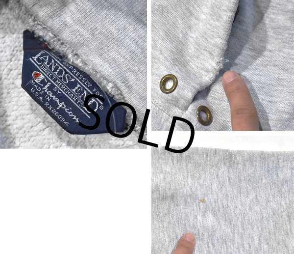 画像2: 80's~【USA製】【ビンテージ】ランズエンド別注【チャンピオン】【Champion】【リバースウィーブパーカー】グレー【目無し】【サイズL程度】  (2)