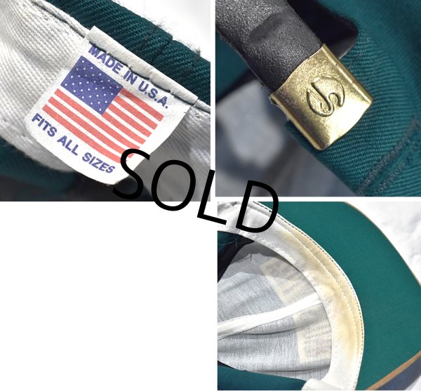 画像2: 【USA製】【ビンテージ】【YELLOWSTONE】イエローストーン【ツバ ヌバック】緑×ベージュ【BBキャップ】  (2)