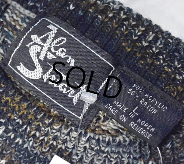 画像2: ビンテージ【Alan Stucht】茶x白x黒 アクリルxレーヨン セーター 【サイズL】   (2)