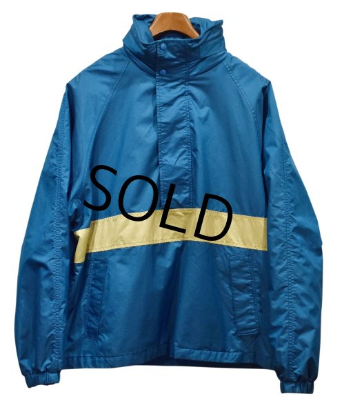 画像1: 【ビンテージ】【エディーバウアー】【Eddie Bauer】【水色×黄色ライン】アノラックパーカー【サイズXL】  (1)