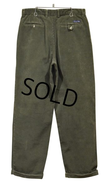 画像3: 【トミーヒルフィガー】【TOMMY HILFIGER】【オリーブグリーン】2タック【コーデュロイパンツ】【33×30】  (3)