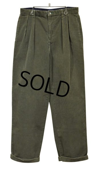 画像1: 【トミーヒルフィガー】【TOMMY HILFIGER】【オリーブグリーン】２タック【コーデュロイパンツ】【33×30】  (1)