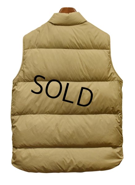 画像3: 【ビンテージ】【L.L.bean】刻印ボタン【L.L.ビーン】ベージュ×青【ダウンベスト】【サイズM】  (3)