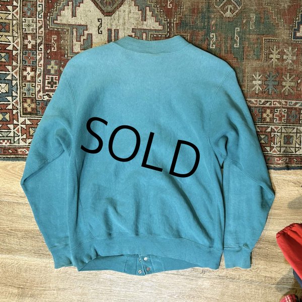 画像3: 【90’s】【USA製】【ビンテージ】【チャンピオン】【エメラルドグリーン】リバースウィーブ スナップカーディガン【スウェットカーディガン】【サイズL】  (3)