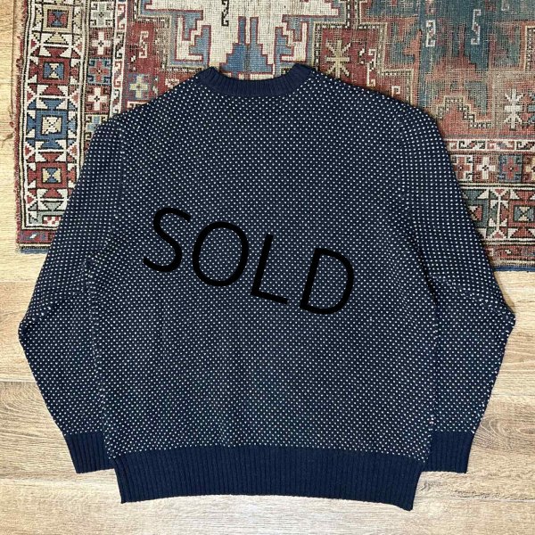 画像3: 【LACOSTE LIVE】ラコステライブ【紺x白】【バーズアイ柄】セーター【サイズ7】  (3)