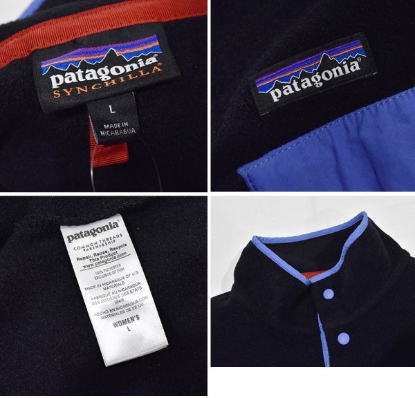 画像2: 【パタゴニア】patagonia【黒×紫】【シンチラフリース】【スナップT】【フリース】【レディースＬ】  (2)