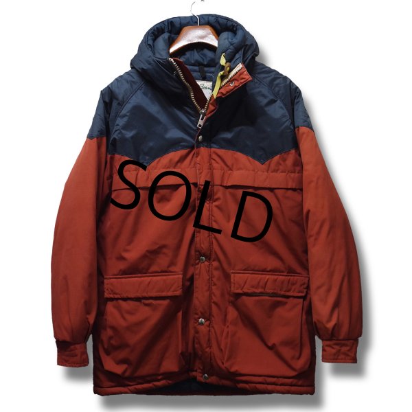 画像1: 70's【ビンテージ】【ＬＬビーン】筆記体タグ【L.L.bean】【エンジ×紺】【中綿入りマウンテンパーカー】【中綿入りジャケット】【サイズM】  (1)