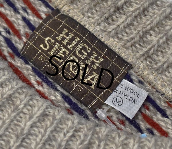 画像2: 【HIGH SIERRA】ハイシエラ【オートミールx赤x紺】【バーズアイ柄】セーター【サイズM】  (2)