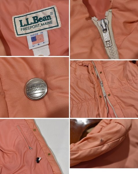 画像2: 70's【ビンテージ】【L.L.Bean】LLビーン 【ピンク】【中綿入り】ショールカラー【ジップアップコート】レディース古着  (2)