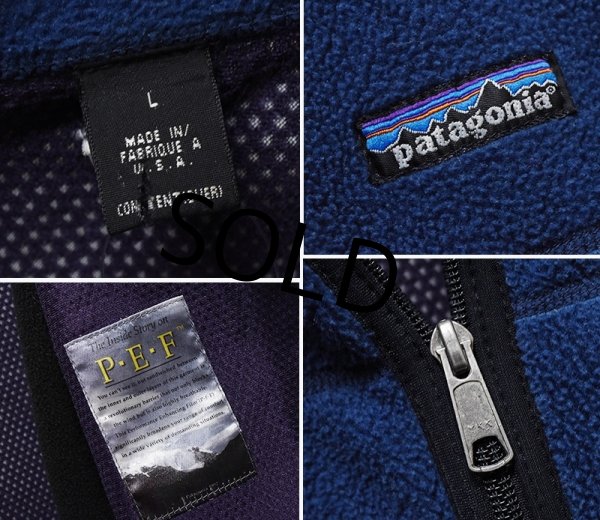 画像2: 90's 【パタゴニア】 patagonia【パーシャルエクリプス】【PEF】【フリースジャケット】【紺×黒】【サイズL】  (2)