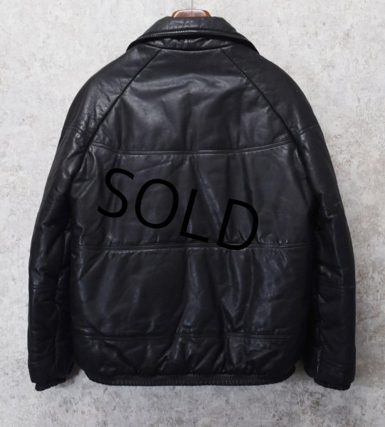 画像4: 80's【ビンテージ】【CHESSKING】【チェスキング】【黒】中綿入り【レザージャケット】レザーダウンジャケット【サイズＭ】  (4)