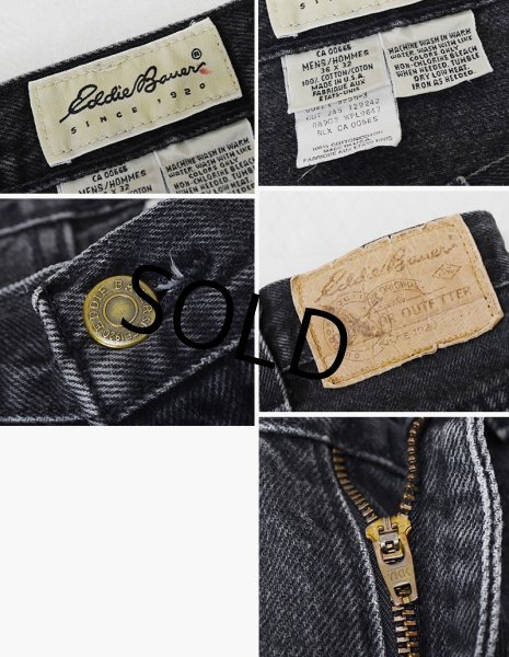 画像2: 90's~【USA製】 ビンテージ【Eddie Bauer】【エディーバウアー】【ブラック】【デニムパンツ】【36x32】  (2)