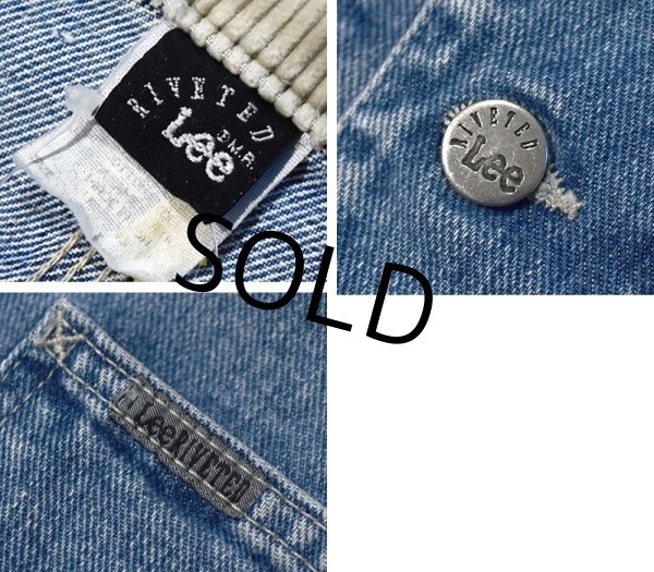 画像2: 90's【USA製】【ビンテージ】【Lee】【Lee RIVETED】リー【襟コーデュロイ】【デニムカバーオール】サイズL  (2)