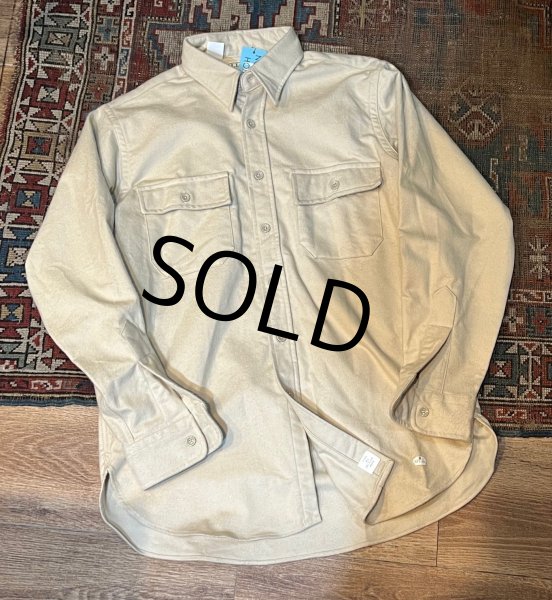 画像1: デッドストック USA製【ビンテージ】【L.L.Bean 】【ＬＬビーン】オフホワイト【シャモアクロスシャツ】【15 1/2】  (1)