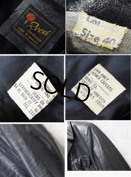 画像2: 80's USA製【ビンテージ】【Reed Sports wear】【黒】ボアライナー付き レザージャケット【40】  (2)