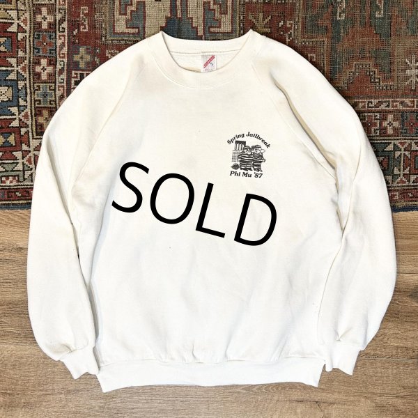 画像3: 80's【USA製】JERZEES ジャージーズ【ビンテージ】【Spring jailbreak】バックプリント付き【白】スウェット【サイズXL】  (3)