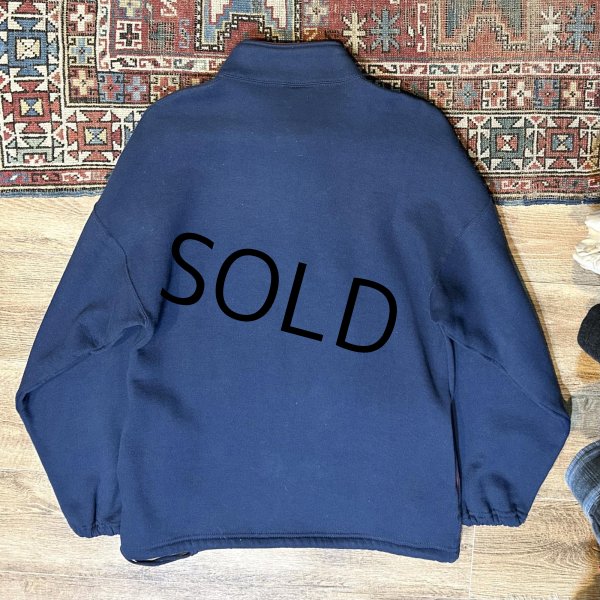 画像3: 90's USA製【ラッセル】RUSSEL【紺xワイン】【ハーフジップ】【スウェット】【サイズM】  (3)