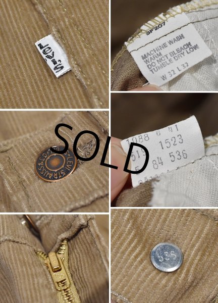 画像2: 程度良好【USA製】【ビンテージ】LEVI'S【リーバイス】【519】【タロン42】【ライトブラウン】【コーデュロイパンツ】【32×32】  (2)