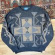 画像1: 程度良好!!【USA製】【ビンテージ】【ペンドルトン】Pendleton【チャコールｘ幾何模様】ネイティブ柄【ウールセーター】【サイズＬ】  (1)