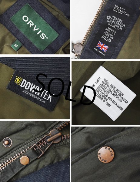 画像2: デッドストック【ビンテージ】【ORVIS】【オービス】【オリーブグリーン】【オイルドダウンベスト】【サイズM】  (2)