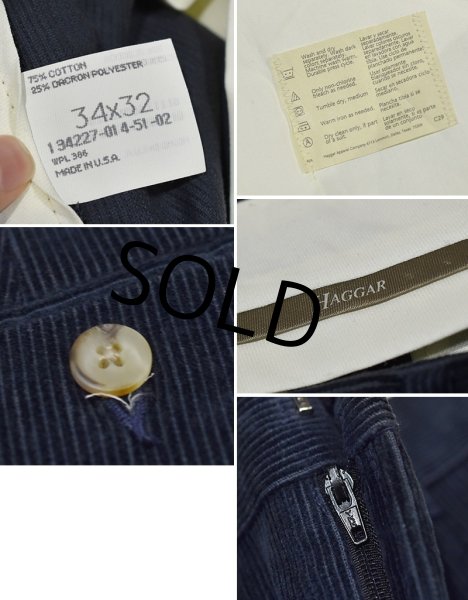 画像3: デッドストック【USA製】【HAGGAR】【ハガー】紺【コーデュロイパンツ】【コーデュロイスラックス】【34x32】  (3)