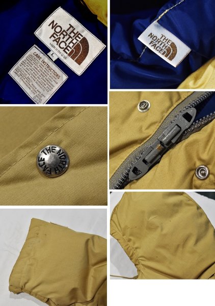 画像2: USA製【80’s】【ビンテージ】【THE NORTH FACE】【ザ ノースフェイス】【ベージュ】フード付きダウンジャケット【サイズL】  (2)